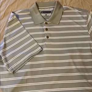 Golf Polo short sleeve. Grey and white.  Large.